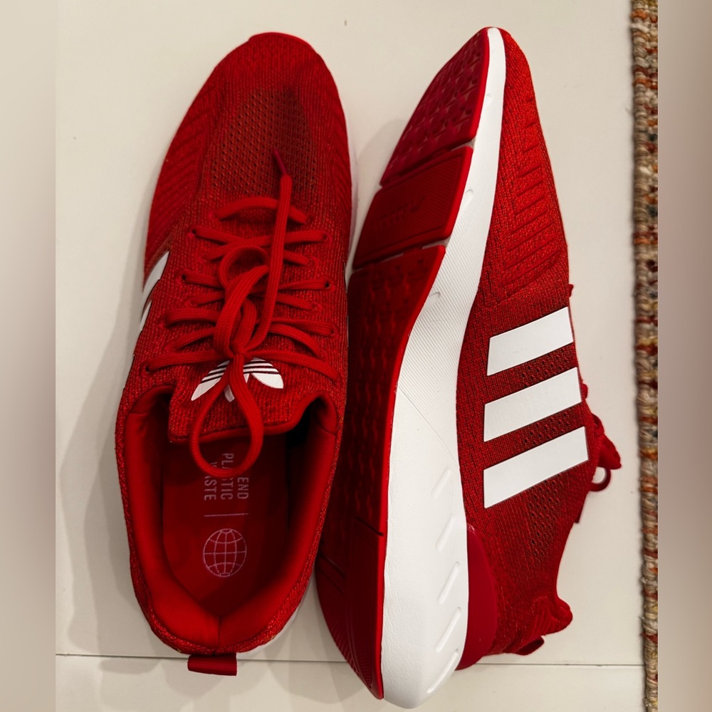 Adidas Red Knit Running Sneakers | Lightweight Trainer | Men’s - Picture 3 of 8